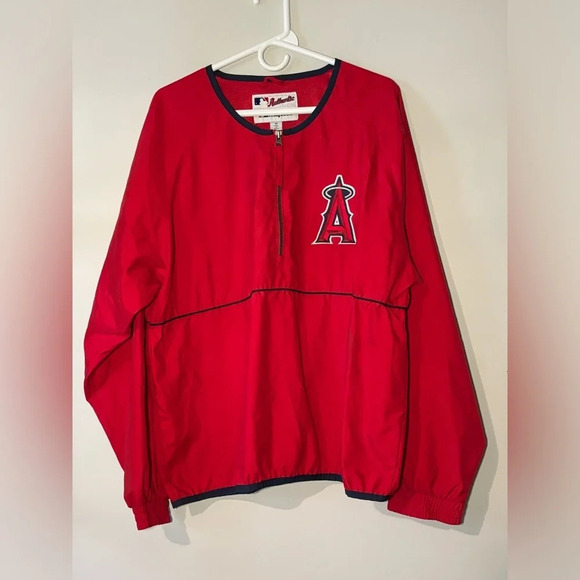 Vintage Majestic Windbreaker Jacket size M California Angels MLB Baseball - Picture 1 of 4